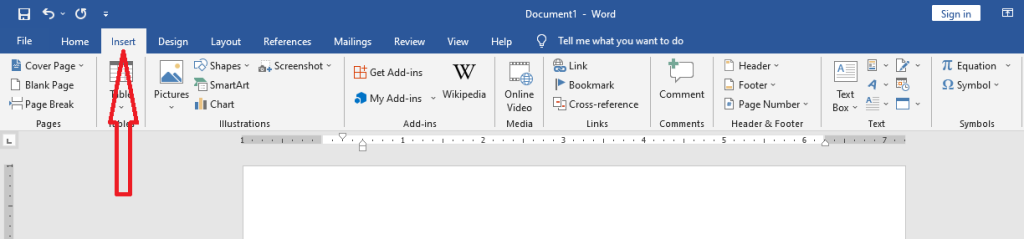 step 1 of how to insert ms excel worksheet into ms word doc