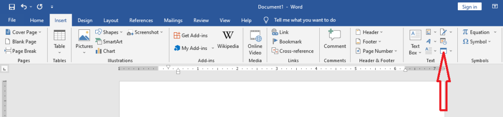 step 2 of inserting ms excel worksheet into ms word document